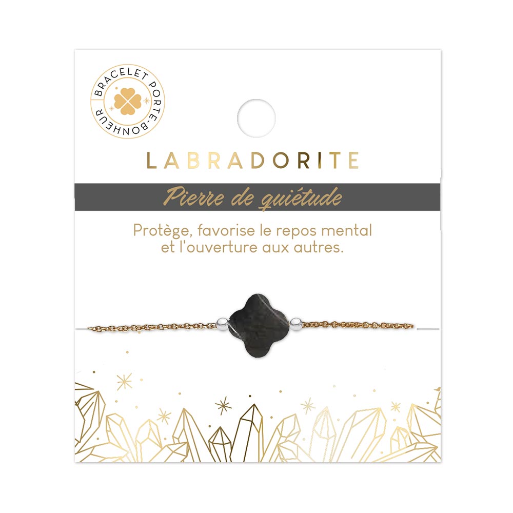 Bracelet Trèfle Labradorite bijoux pour femme