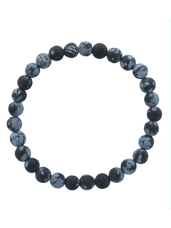 bracelet  Obsidienne mouchetée mates en pierre naturelle vertus bienfait
